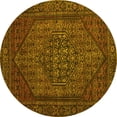 thumbnail image 1 of Ahgly Company Machine Washable Indoor Round Persian Yellow Traditional Area Rugs, 8' Round, 1 of 4