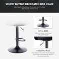 thumbnail image 4 of Velvet  Stools Set of 6  27" Counter Height  Stools with Button and Nailhead Trim  Upholstered  Stool with Back and Wooden Legs  for Kitchen  Cafe  Pub (Black), 4 of 7