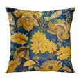 thumbnail image 1 of BOSDECO Yellow Pattern Colorful Floral Flowers Autumn Paisley Exotic Patchwork Pillow Case Pillow Cover 16x16 inch, 1 of 1