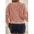 thumbnail image 3 of Redhotype Elegant Plus Size Sweater - Timeless Rose Tan Checkered Knit, 3 of 4