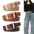 thumbnail image 3 of Women Belt Adjustable Length Metal Buckle Faux Leather Belt Versatile Solid Color Belt Jeans Shirt Coat Belt Fashion Accessories, 3 of 8