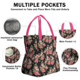 thumbnail image 3 of Pioneer Flower Floral Print Pattern Drawstring Lunch Bag Women - Drawstring Lunch Bag Insulated for Work Office - Stain-Resistant Large Lunchbags for Women with Multi-Pockets, 3 of 6