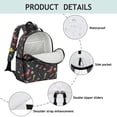 thumbnail image 4 of Dinosaur and Rocket Navy Pattern Cute School Backpack Bag for School with Padded Back and Adjustable Shoulder Straps 15.25"x11.5"x5.25", 4 of 5