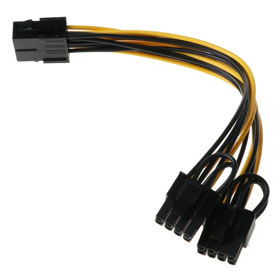 CPU 8-Pin To Double PCI-E 8-Pin (6P 2P) Splitter Cable Power Supply Cord 25cm