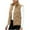 Khaki Winter Coats for Women, variant on Puffer Vests for Women Quilted Jacket Sleeveless Full Zipper Stand Collar Cotton Down Outerwear