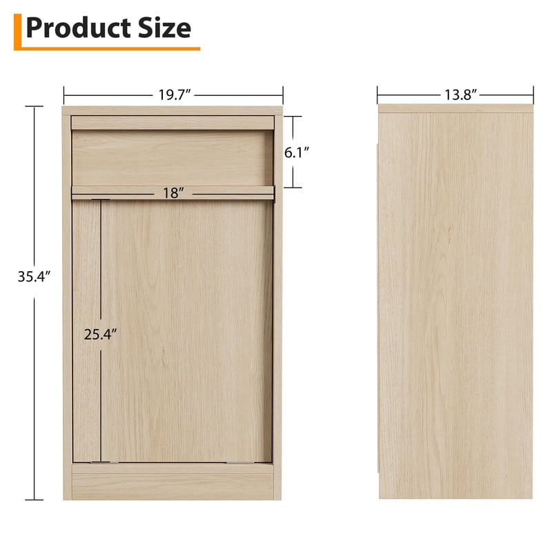 TROPOW Tilt Out Trash Cabinet, Modern Hidden Freestanding Garbage Can & Laundry Hamper, Pet Proof Tilt-Out Trash Bin Cabinet with Drawer for Kitchen, Dining Room, Laundry, Living Room