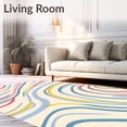 thumbnail image 2 of ODIKA 6' x 9' Machine Washable Non-Slip Area Rug, Abstract Swirl High Traffic Rug, Pink, 480846, 2 of 7