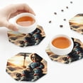 thumbnail image 7 of Lsque Chucky Pattern 4" Drink Coasters Set of 6, Leather Absorbent Coasters, Table Coaster Set Decorative Coffee Cup Coasters Housewarming Gift, 7 of 7