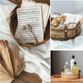 thumbnail image 4 of Rattan Rattan Storage Basket with Leather Handle Perfume Carrying Basket Woven Storage Tray, 4 of 8
