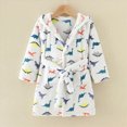 thumbnail image 2 of HFHAPW Boys Girls Robe Fleece Hooded Soft Toddler Bathrobe Cute Boys Bathrobe Fuzzy Plush Robes for 2T 3T 4T 5T 6T 7T Kids(Clear,4-5 Y), 2 of 4