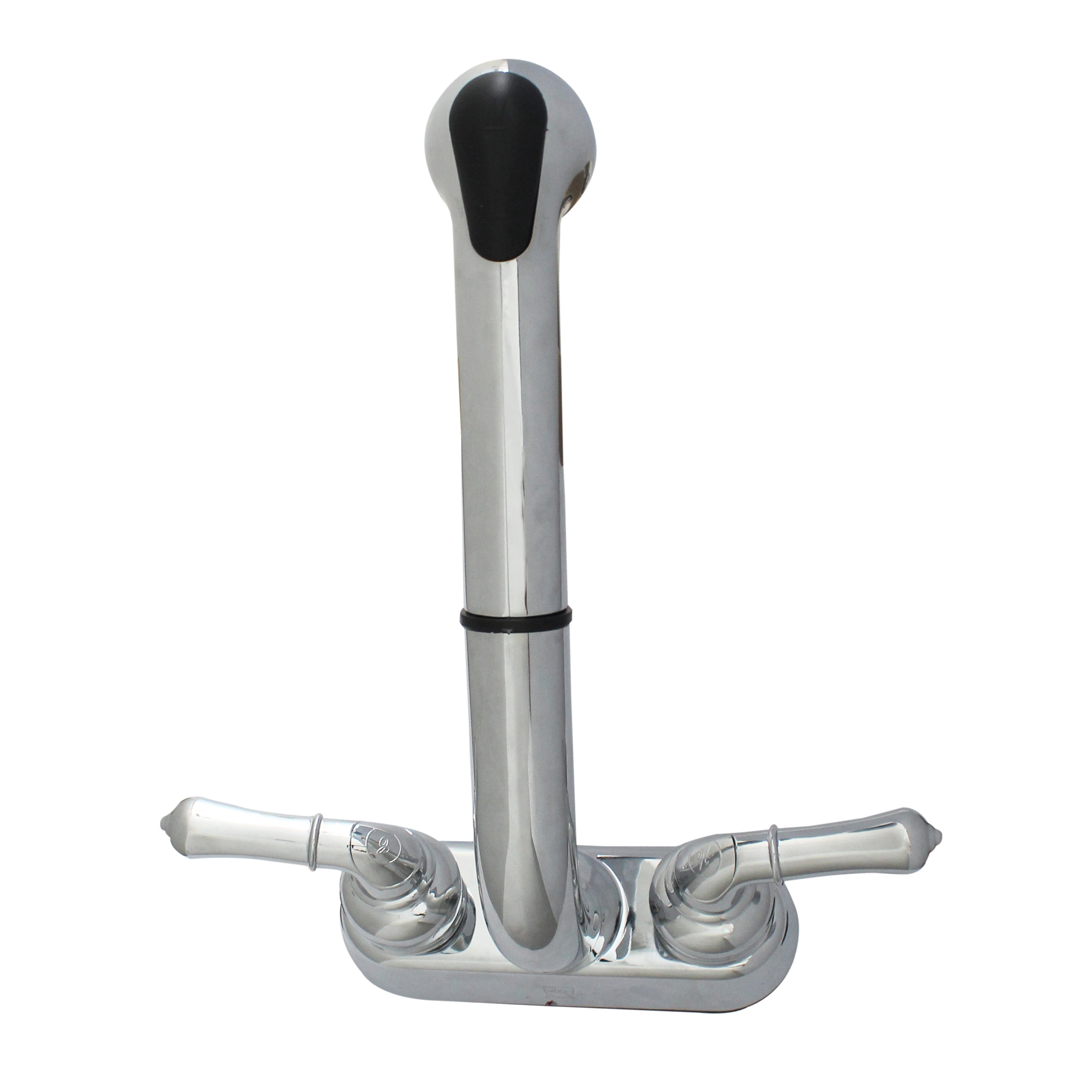 Universal Laundry Tub Faucet with Pull Out Spray Spout, Non-Metallic ABS Plastic, Chrome Finish