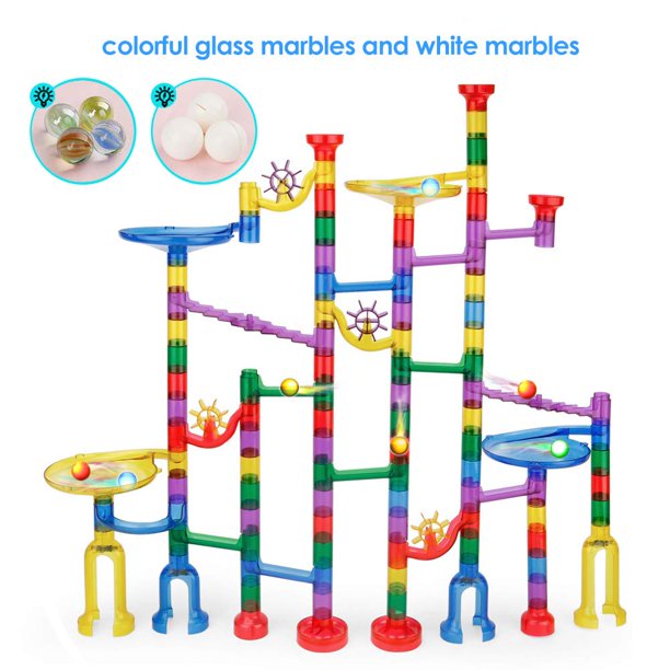 Marble Run Toy Track Super Set Game 152pcs Marble Maze Building Sets w/ 122 Colorful Marble
