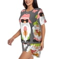 thumbnail image 2 of Haiem Summer Gnome 1 Pattern Pajama Set for Women 2 Piece Lounge Set Short Sleeve Tops and Shorts Soft Sleepwear-Medium, 2 of 7