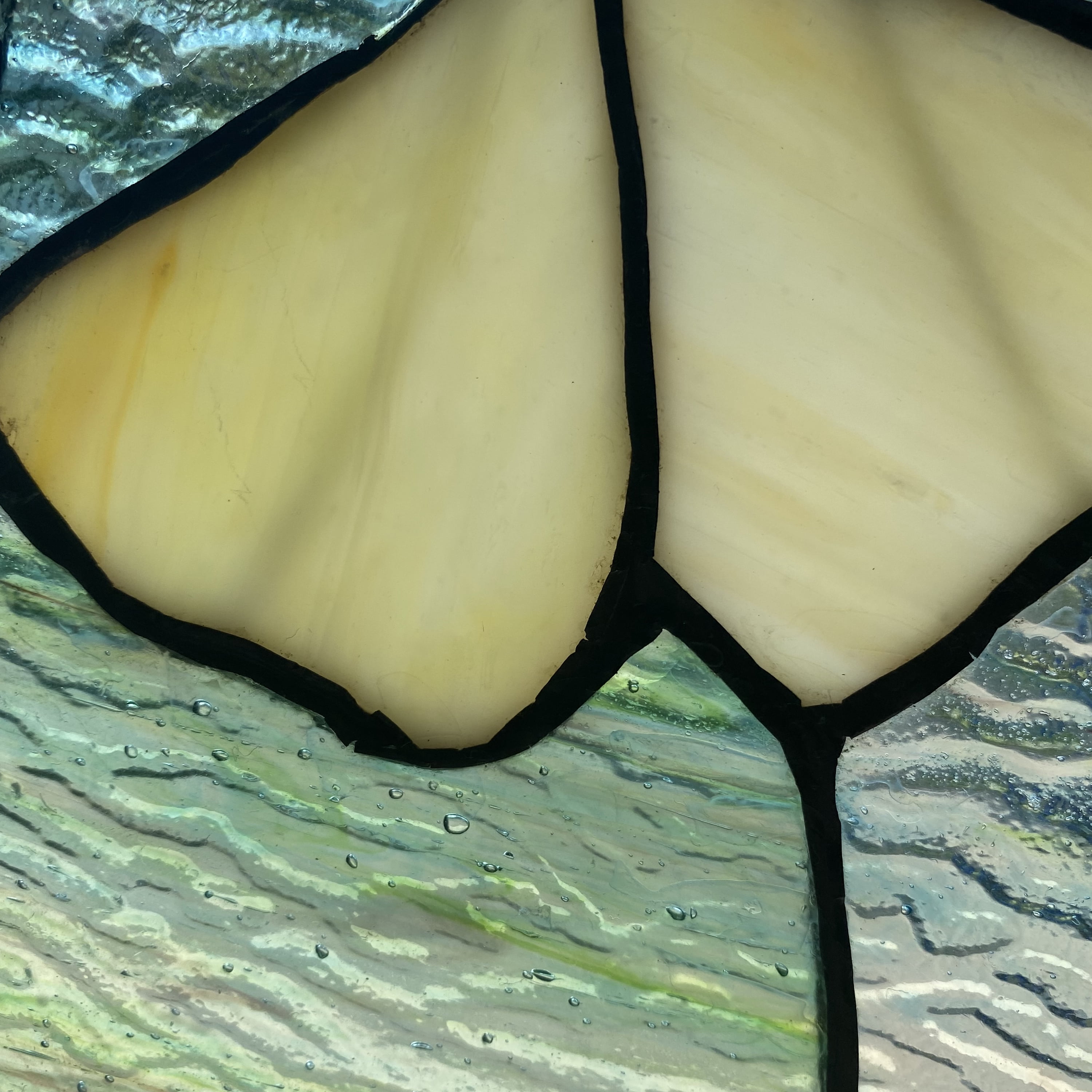 River of Goods 17.5"H Ginkgo Leaf Stained Glass Window Panel