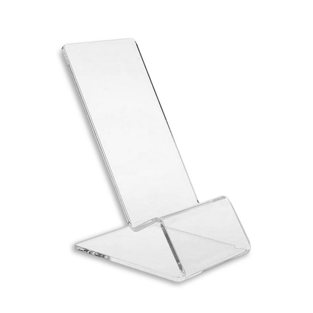 Injueey Estante acrílico para teléfono móvil, soporte de mesa, soportes de almacenamiento, estante para teléfono móvil, en tienda, soporte de Teléfono y Comunicación Transparente 100*70*58mm