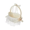 thumbnail image 4 of Canasta de bodas, canasta de niñas de bodas, cesta de almacenamiento de Bownot Satin Flower Basket para boda, pieza central, 4 of 9