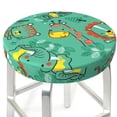 thumbnail image 6 of Goofa Funny Animals in Jungle Printed Stool Covers Round, Waterproof Round Bar Stool Covers Anti-Slip Round Bar Stool Seat Cover with Elastic Bands Durable -14 inch, 6 of 7
