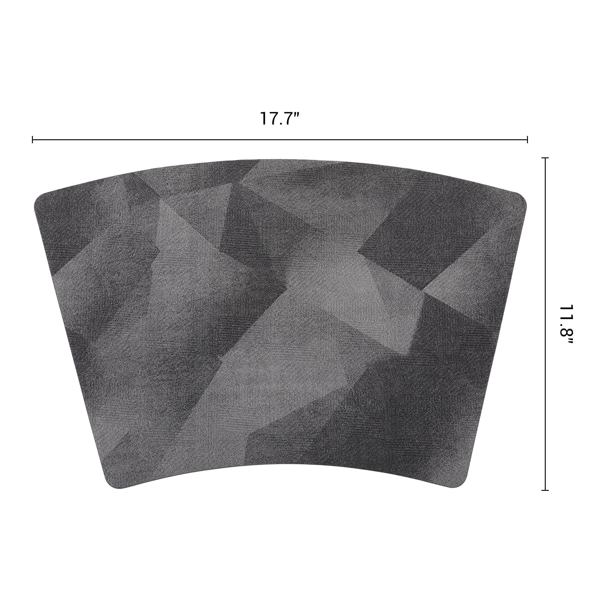 Unique Bargains 4pcs Wedge Placemats Dark Gray 17.7"x11.8"
