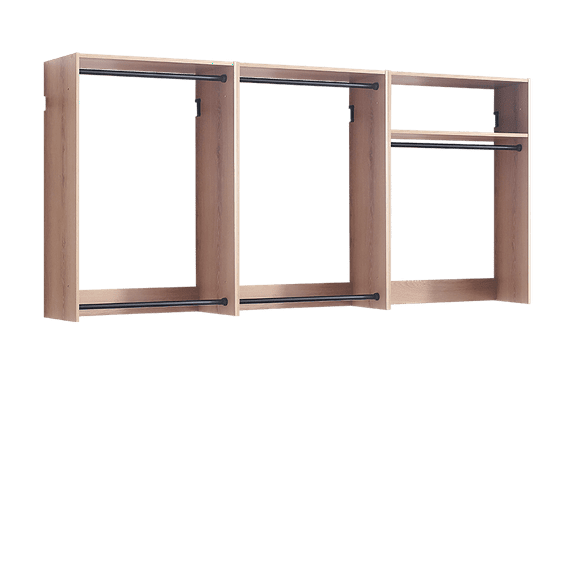 Devi Oak Freestanding Walk in Wood Closet System