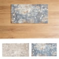thumbnail image 3 of Non- Washable Kitchen Rug - Soft Wide Indoor Carpet Runners for Entryway, Hallway, Bathroom with Rubber Backing, Modern Distressed Low-Pile Thin Floor Runner (Blue Rust,3x6), 3 of 3