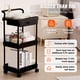 thumbnail image 4 of VEVOR Carrito de cocina con ruedas de 3 niveles y cajón, carrito de almacenamiento multifuncional con asa para oficina, sala de estar, cocina, estantes organizadores de almacenamiento móviles, 4 of 9
