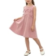 thumbnail image 2 of Fancifize Girls Summer Tank Dress Casual Crewneck Shift Sleeveless Dresses Kids Knee Length Ruffle Hem Sundress, 2 of 6