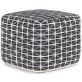 thumbnail image 1 of Pemberly Row Boho Square Pouf in Slate Gray and White Handloom Woven Pattern, 1 of 6