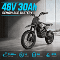 thumbnail image 6 of EVOKUN Q1 Electric Dirt Bike, 4000W Motor, 43.7 MPH with 48V 30Ah Removable Battery, 55-Mile Range, Full Suspension, Hydraulic Brakes, Mountain Off-Road Motorcycle for Teens Adults, 6 of 12