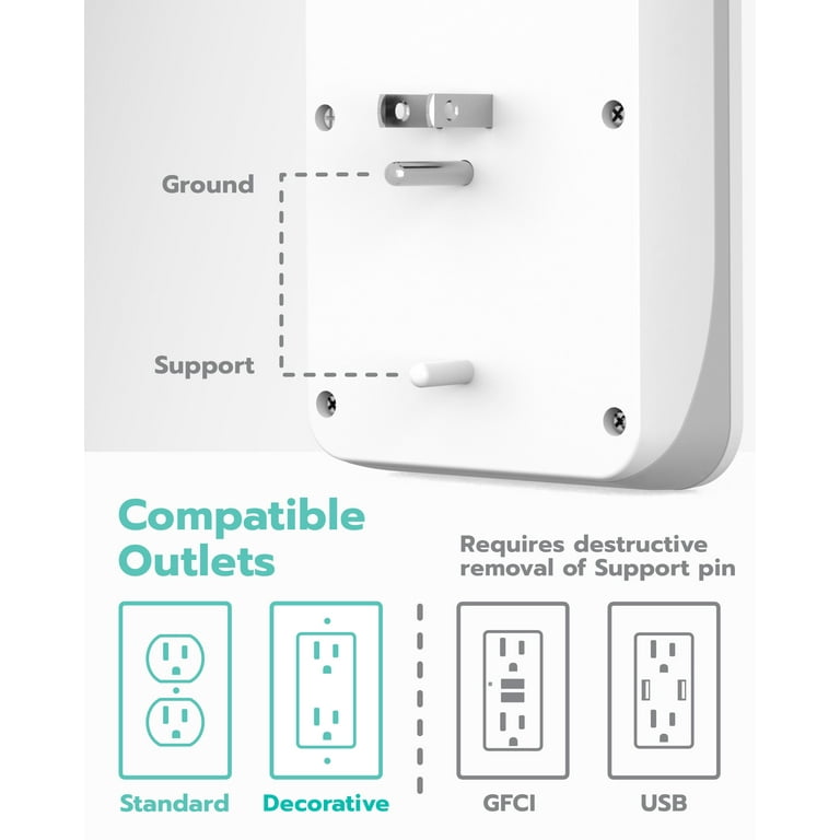 KMC Surge Protector Wall Tap with Shelf and 4 USB photo 4