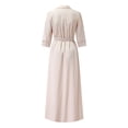 thumbnail image 4 of Pxiakgy dresses for women 2022 Womens Fashion Pure Color V-neck Lacing Slim Body Wrap Long Dress Women's Casual Dress Khaki + M, 4 of 8