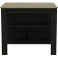 thumbnail image 5 of TUHOME Cala 3-Shelf Wooden Casual Kitchen Island, Black Base/Light Oak Top, 5 of 10
