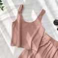 thumbnail image 4 of WRKEKC Pajamas for Women Set Seamless Ribbed Tank and Soft Jersey Shorts Pajamas Loungewear Sleep Set Home Wear, 4 of 7