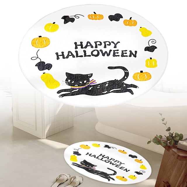 WHEANG Halloween Room Rug Funny Shaped Room Mat Soft Washable Doormat Gothic Halloween Home Decor