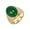 Gold Green Stone, variant on Women Men's Oval Gemstone Stainless Steel Polished Stone Ring Vintage Personalized Hip Hop Jewelry Silver Green Size 8