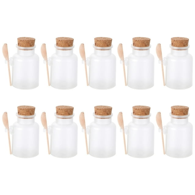 KAKOWELY bottled bath salts 10pcs Bath Salt Bottles Mask Powder Containers Powder Storage Holders for Bathroom3.66"X2.07"X2.07"