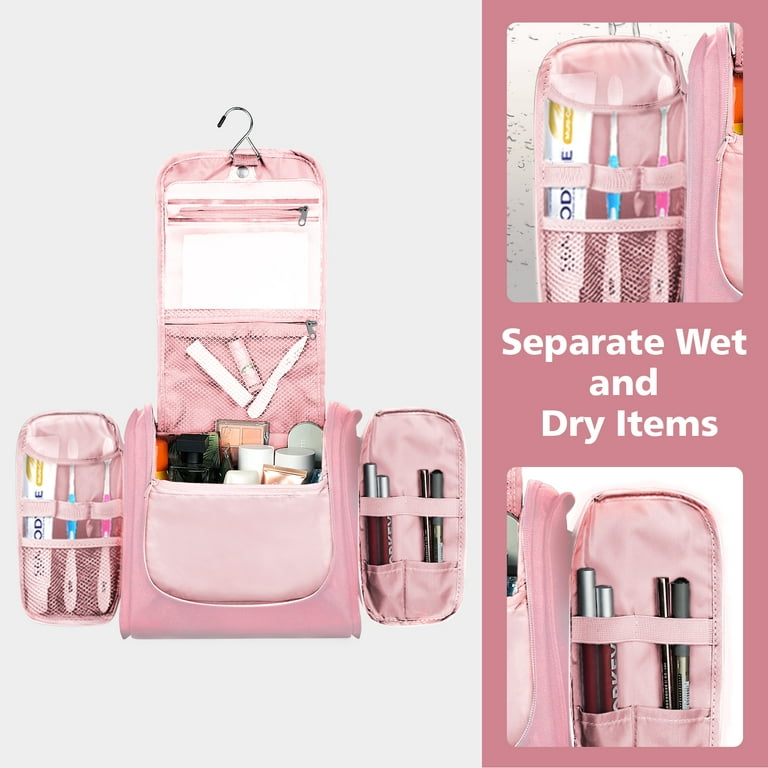 Travel Toiletry Organizer with hanging hook - Baby Pink