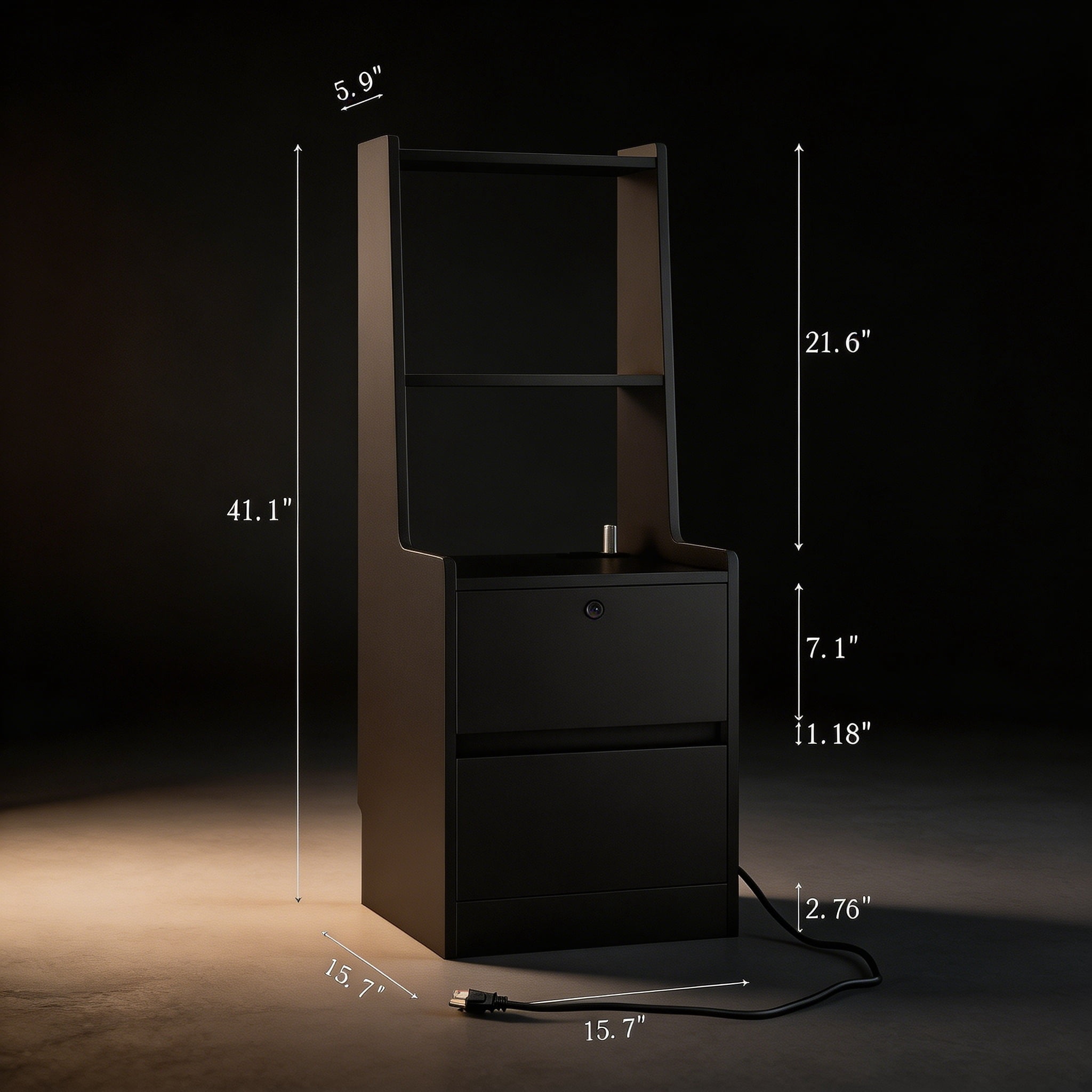 ANPPORT Nightstands Set of 2 with Charging Station and Night Light for Bedroom