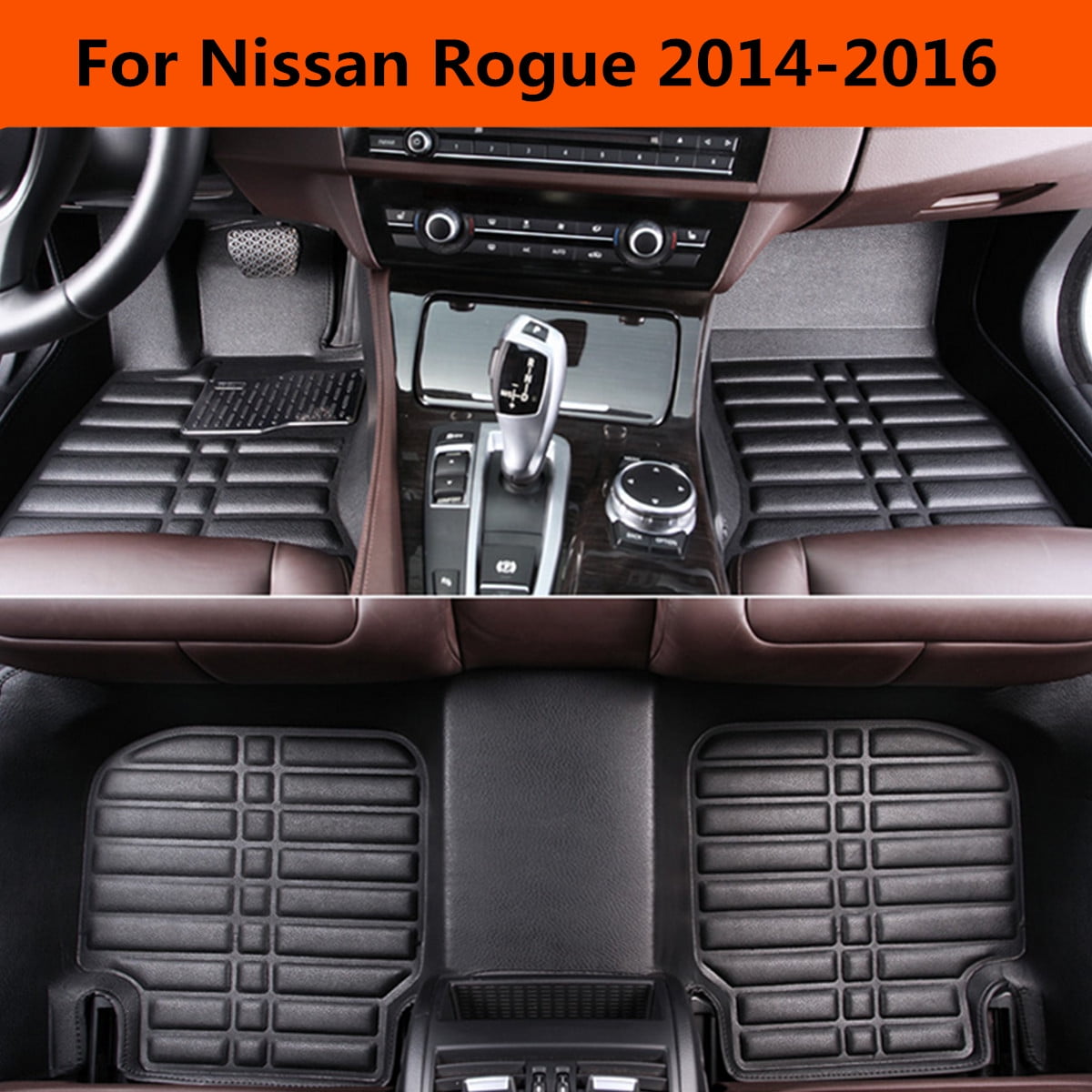 For Nissan Rogue 20142016 Car Waterproof Floor Mat Front & Rear Liner