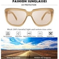 thumbnail image 6 of FEISEDY Women Retro Square Sunglasses Trendy Shield Flat Top Shades B2717, 6 of 7