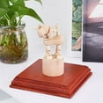 thumbnail image 5 of 1pc Nature Wood Display Base Square Orange Red Wooden Base 5x5x0.8 inch Wood Display Stand Wooden, 5 of 9