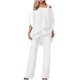 thumbnail image 3 of ICHUANYI Clearance Women Fashionable Color Loose Fitting Casual Short Sleeved Irregular Jumpsuit Set(White, XL) ICHUANYI WER2023080708803, 3 of 6