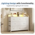 thumbnail image 4 of CONCETTA LED TV Stand Dresser, Fits TVs up to 45 Inches, LED Lights & Power Outlet, 8 Fabric Drawers Storage for Bedroom Living Room, White, 4 of 9