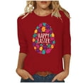 thumbnail image 2 of EGNMCR Easter T-Shirt Imprimé Graphique pour Femmes, Mode Décontractée de Noël, Col Rond, Manches 3/4, T-Shirts pour Femmes, 2 of 4