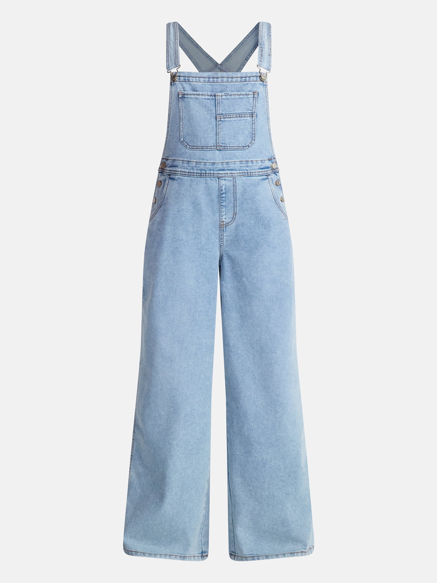 No Boundaries Wide Leg Baggy Overalls, Women's XXS-XXL