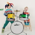 thumbnail image 7 of ADM 3-Piece Junior Drum Set for Kids Beginners, Kids Drum Kit with Full set of silent mats, Adjustable Throne, Cymbal, Pedal & Drumsticks - Red, Yellow, Green, 7 of 7