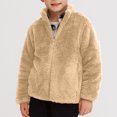 thumbnail image 2 of SELONE Jacket Toddler Girl with Pockets Zipper Solid Long Sleeve Fall Winter Outwear Coffee 130, 2 of 3