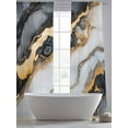 thumbnail image 6 of Black Golden Marble Semi Sheer Curtains 84 Inch Length 2 Panels Set, Modern Ink Painted Abstract Sheer Kitchen Curtain Privacy Voile Window Curtain for Living Room Bedroom Rod Pocket Drapes, 6 of 7