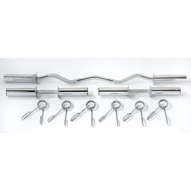 Weider Olympic Curl Bar and Dumbbell Bars with Knurled Hand Grips