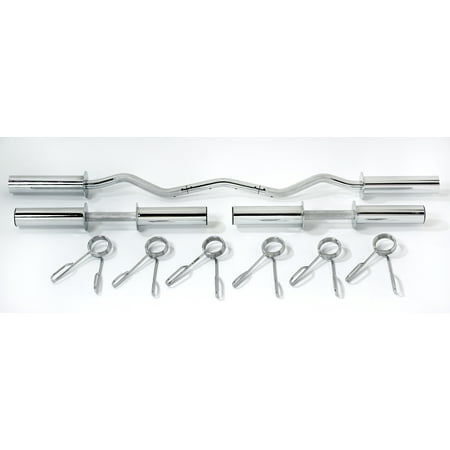 Weider Olympic Curl Bar and Dumbbell Bars with Knurled Hand