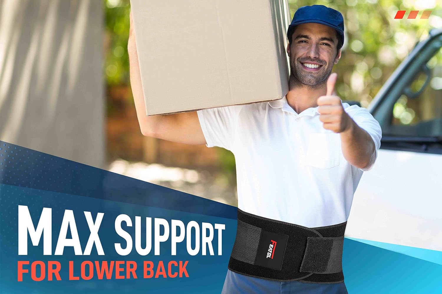 Adjustable Breathable Back Brace – Lumbar Support Belt for Lower Back Pain Relief, Posture Corrector for Daily Use & Sports, Fits 24-30 Inch Waist